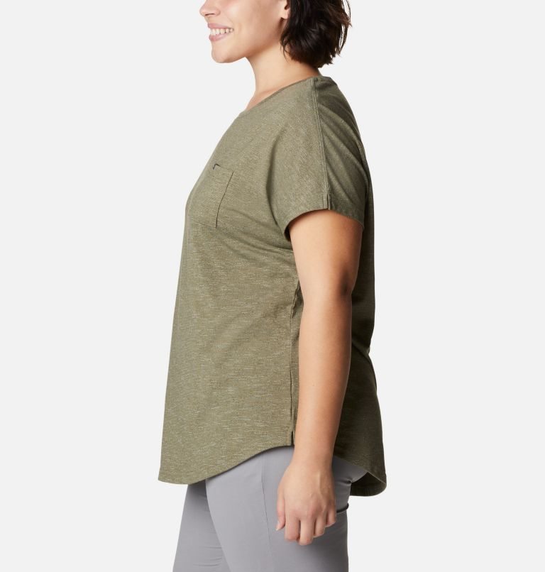 Women's Columbia Cades Cape T Shirts Olive | Plus Size CA-V538L